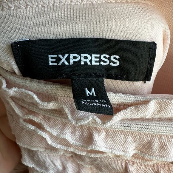 Express Strapless Ruffled Dress - Blush Pink - Size Medium - Picture 6 of 7